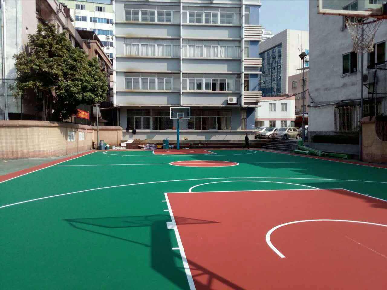 硅pu塑胶材料建筑施工篮球场地